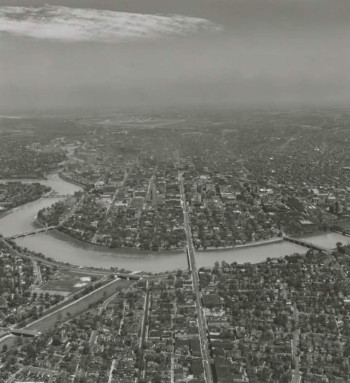Dayton, Ohio in the 1940s black and white image