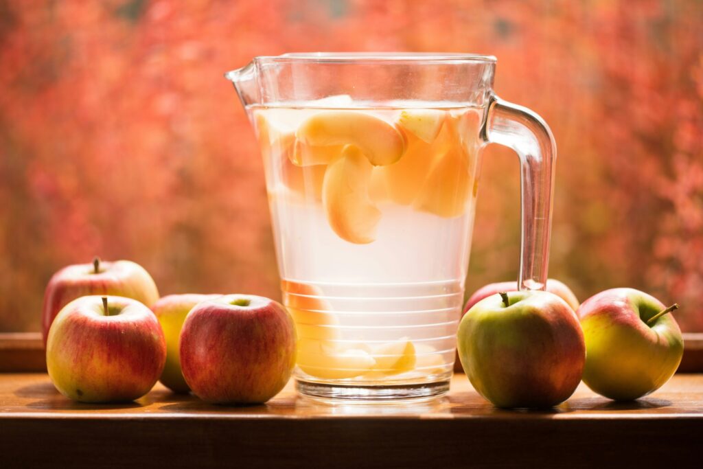 Pitcher with apple mocktail